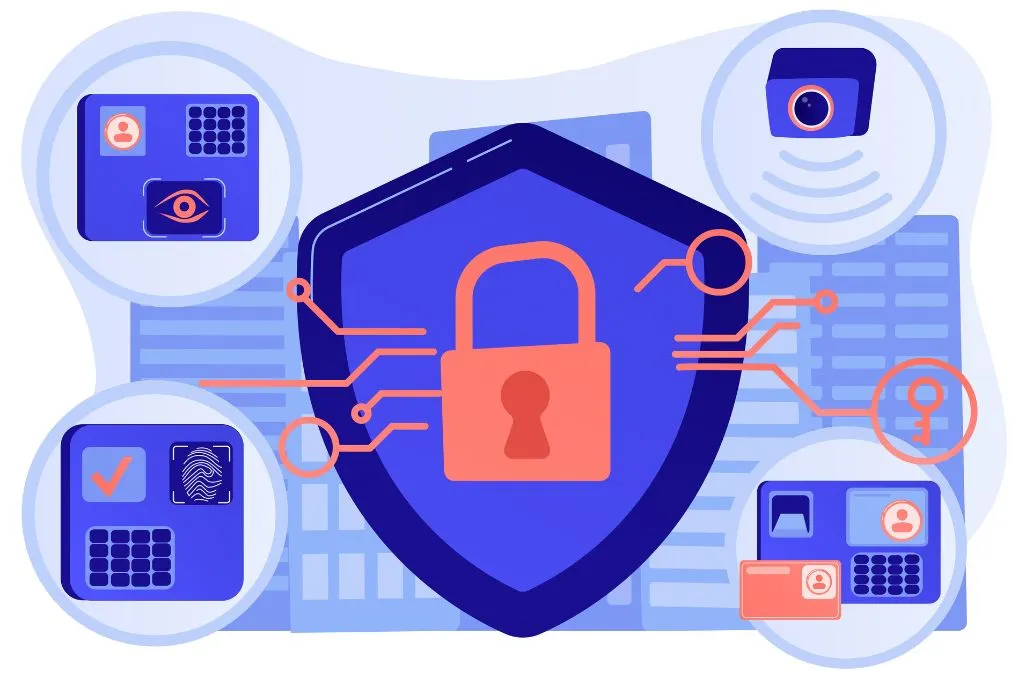 Desenho de computadores e cadeados explicando o que é VPN